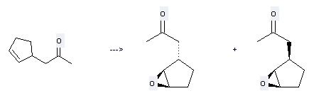 2-Propanone,1-(2-cyclopenten-1-yl)- can be used to produce (1R*,2R*,3S*)-1-(2,3-Epoxycyclopentyl)propan-2-one at the temperature of 80 °C